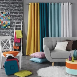 RIDEAU A OEILLETS 140X240CM PANAMA DRAGEE