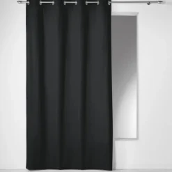 RIDEAU A OEILLETS 140X240CM PANAMA NOIR