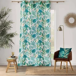 RIDEAU A OEILLETS 140X260CM POLYESTER METALLISE ALOHA