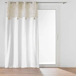 RIDEAU A OEILLETS 140X240CM POMPON ALTEA