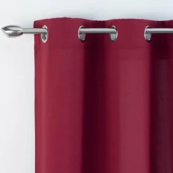 RIDEAU A OEILLETS 140X260CM TISSE UNI MELIANE ROUGE