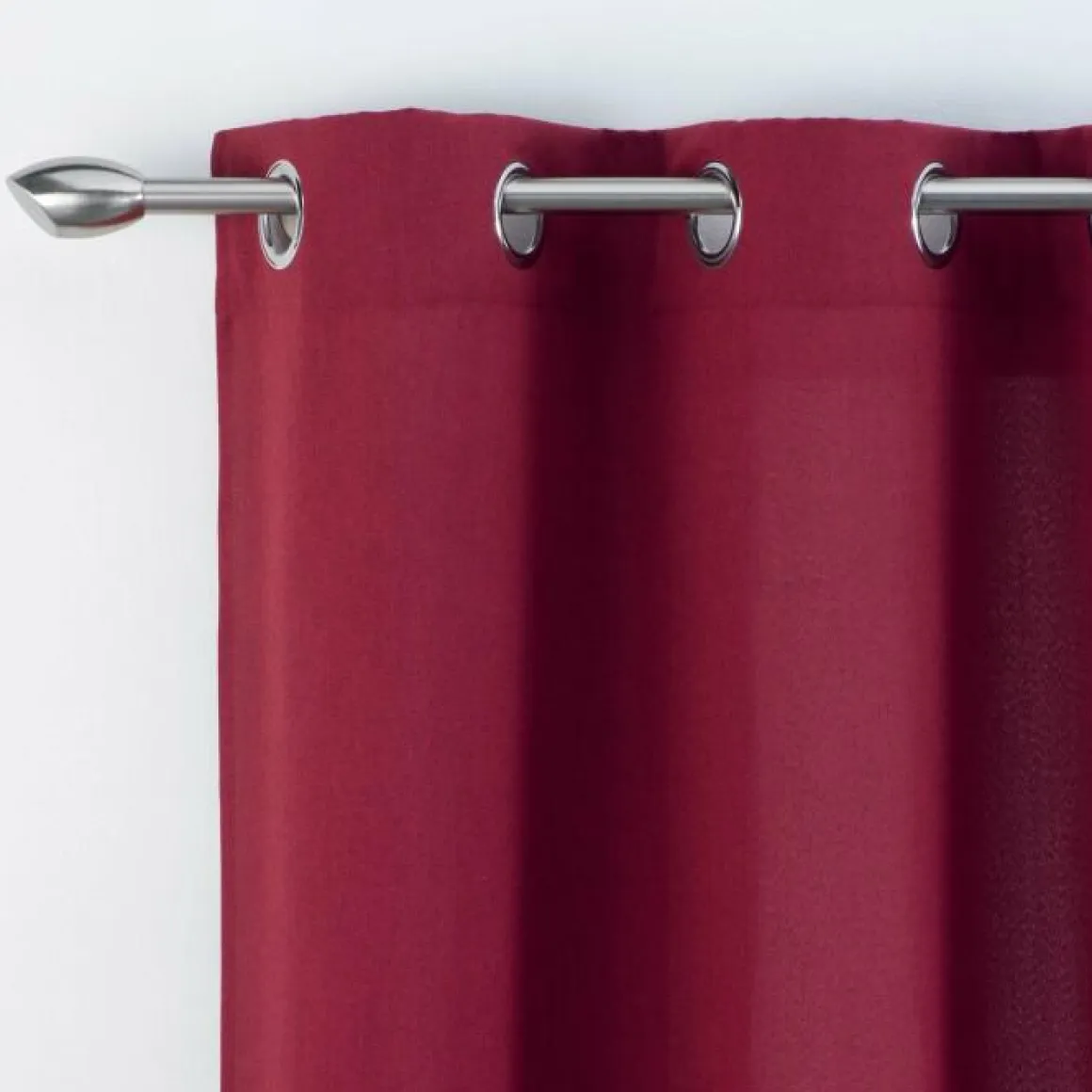 RIDEAU A OEILLETS 140X260CM TISSE UNI MELIANE ROUGE