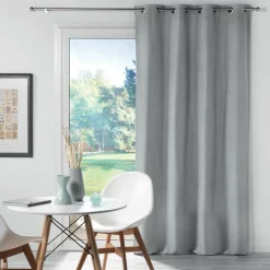 RIDEAU A OEILLETS 135X240CM UNI CHINEA GRIS