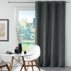 RIDEAU A OEILLETS 135X240CM UNI CHINEA ANTHRAC