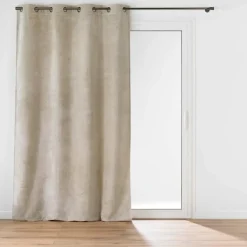 RIDEAU A OEILLETS 140X240CM UNI FLANELA BEIGE