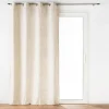 RIDEAU A OEILLETS 135X260CM VELOURS DEVORE EVA NATUREL