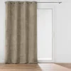 RIDEAU A OEILLETS 140X260CM VELOURS CHENILLE LEO SABLE