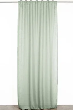 RIDEAU ARONNA VERT 135X300CM GALON FRONCEUR PATTE CACHEE