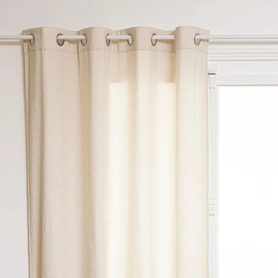 RIDEAU CHENILLE ZURI IVOIRE 140X260CM