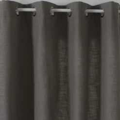 RIDEAU CLEM A OEILLETS GRIS FONCE 140X260CM