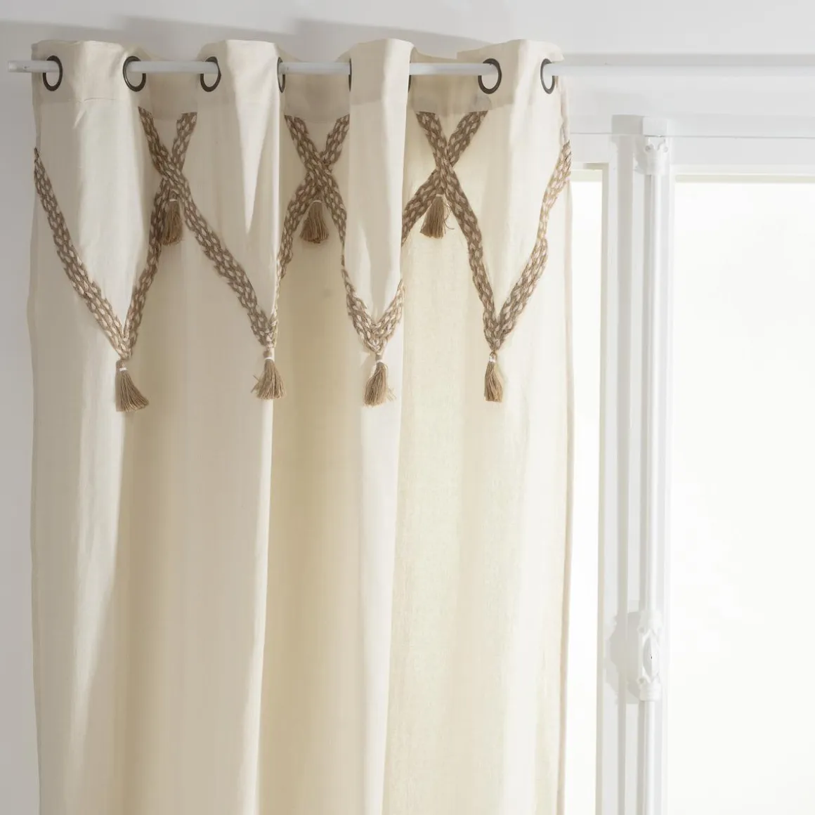 RIDEAU COTON JUTE CARMEN 140X260CM