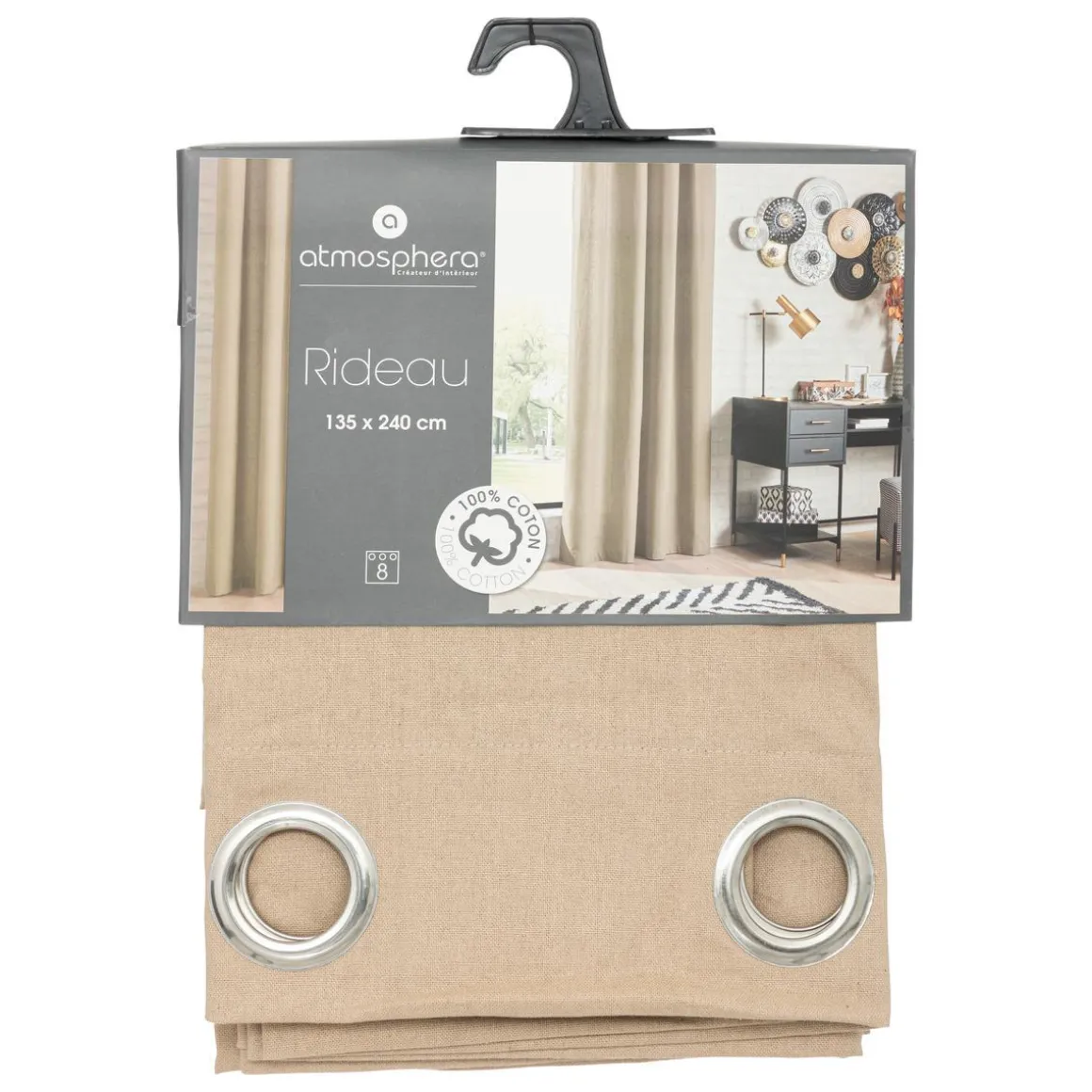 RIDEAU COTON LIN 135X240CM