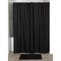 RIDEAU DE DOUCHE MICROFIBRE 180X200CM NOIR