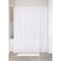 RIDEAU DE DOUCHE MICROFIBRE 180X200CM BLANC