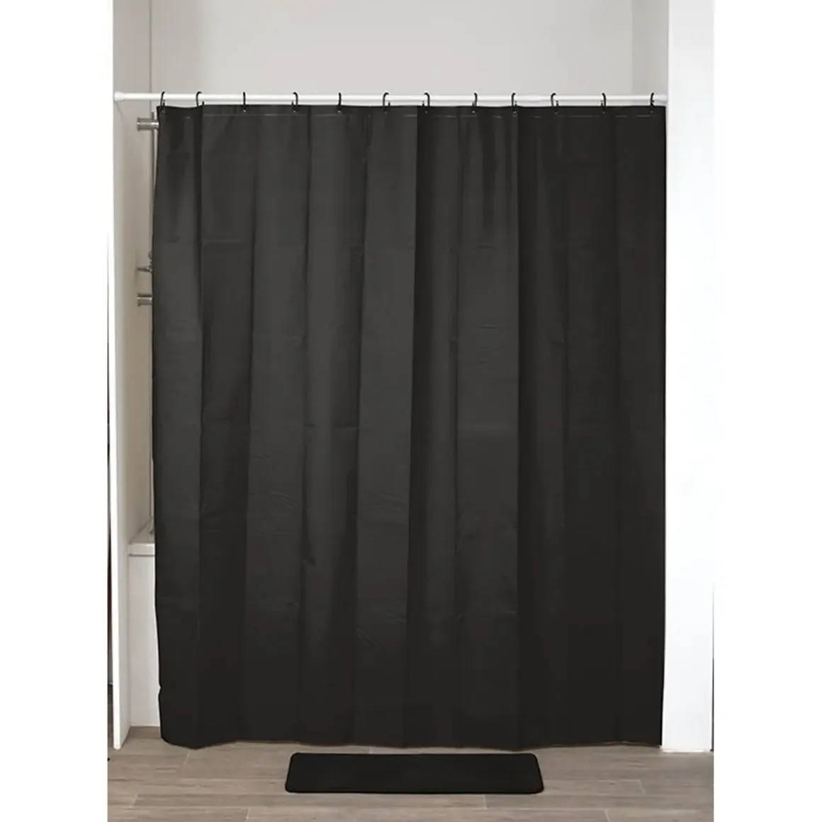 RIDEAU DE DOUCHE PEVA 180 X 200 CM NOIR