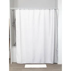 RIDEAU DE DOUCHE POLYESTER 180X200CM MOTIFS DIAMANTS BLANC