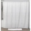 RIDEAU DE DOUCHE 240X200CM ANNEAUX BLANC