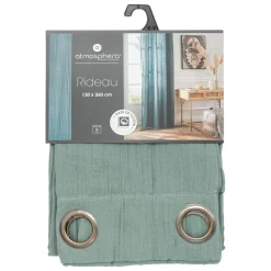 RIDEAU GAZE COTON CELADON 130X260CM