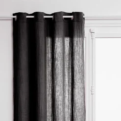 RIDEAU GAZE COTON GRIS FONCE 130X260CM