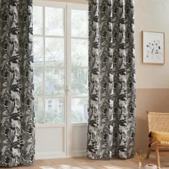 RIDEAU JACQUARD BEJUCO NOIR 140X260CM