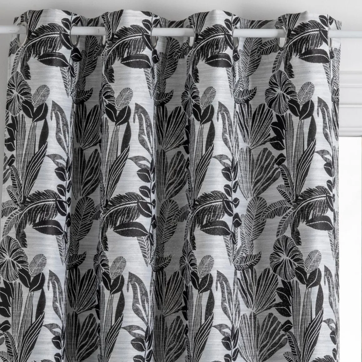RIDEAU JACQUARD BEJUCO NOIR 140X260CM