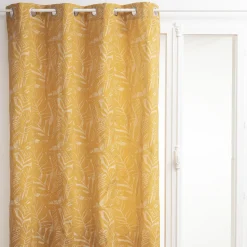 RIDEAU JACQUARD FOLHA OCRE 140X260CM