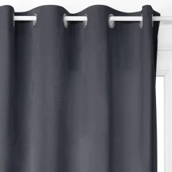 RIDEAU OCCULTANT DOLCE VELOURS A OEILLETS GRIS 140X260CM