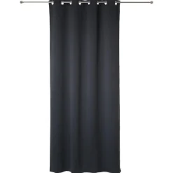 RIDEAU OCCULTANT GRIS FONCE 135X240CM X2 PIECES