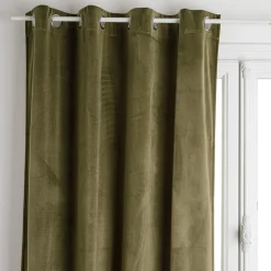 RIDEAU OCCULTANT VELOURS KAKI 140X260CM