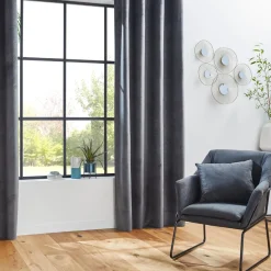 RIDEAU OCCULTANT VELOURS OTTO GRIS 140X260CM