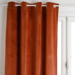 RIDEAU OCCULTANT VELOURS TERRACOTTA 140X260CM