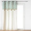 RIDEAU OEILLETS 140X240CM COTON IMPRIME POMPON VIVOLINE