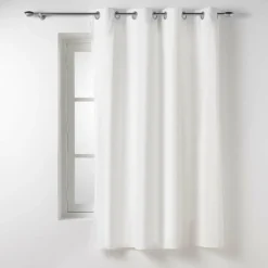 RIDEAU OEILLETS 135X180CM COTON TWILY BLANC