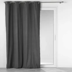 RIDEAU OEILLETS 140X240CM COTON UNI MISTRALINE ANTHRACITE