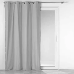 RIDEAU OEILLETS 140X240CM COTON UNI MISTRALINE GRIS