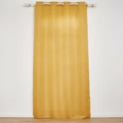 RIDEAU OEILLETS 140X260CM FILS METALLISES ZELINE JAUNE