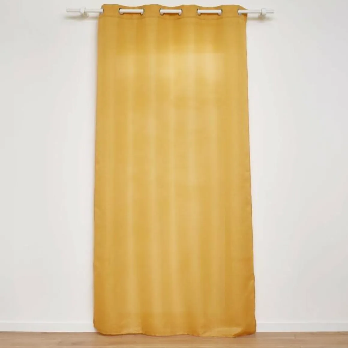 RIDEAU OEILLETS 140X260CM FILS METALLISES ZELINE JAUNE