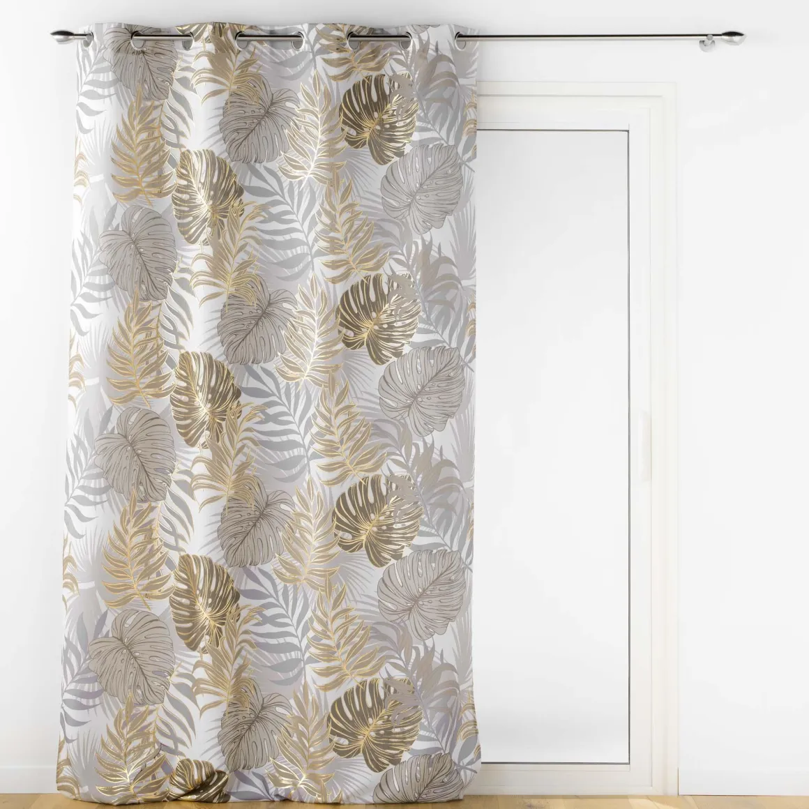 RIDEAU OEILLETS 140X260CM IMPRIME METALLISE MOGADOR