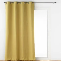 RIDEAU OEILLETS 140X260CM ISOLANT JUPITER OCRE