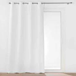 RIDEAU OEILLETS 135X260CM ISOLANT MICROFIBRE BLANC