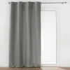 RIDEAU OEILLETS 135X260CM ISOLANT MICROFIBRE GRIS