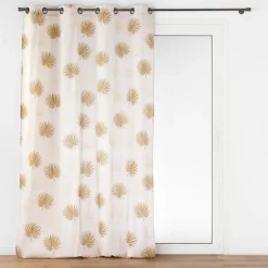 RIDEAU OEILLETS 140X240CM METALLISE LOTUS OCRE