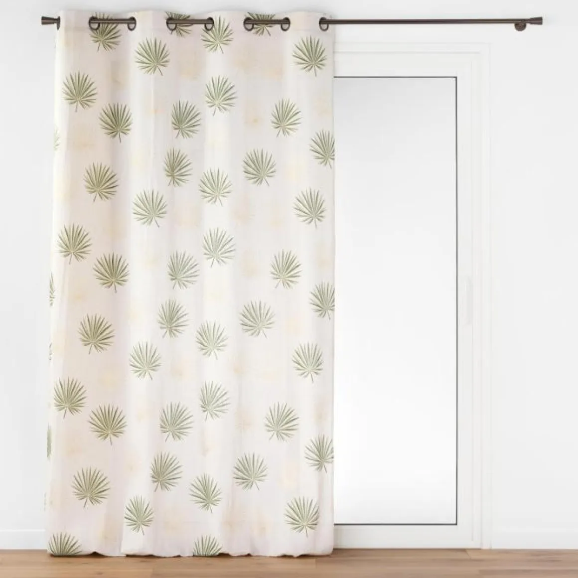 RIDEAU OEILLETS 140X240CM METALLISE LOTUS VERT