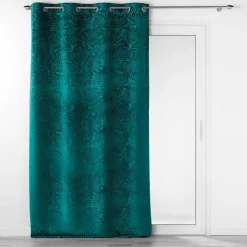 RIDEAU OEILLETS 140X240CM OCCULTANT RELIEF ANALIA PETROLE