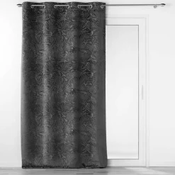 RIDEAU OEILLETS 140X240CM OCCULTANT RELIEF ANALIA ANTHRACITE