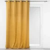 RIDEAU OEILLETS 135X240CM OCCULTANT VELOURS AQUARELLE JAUNE
