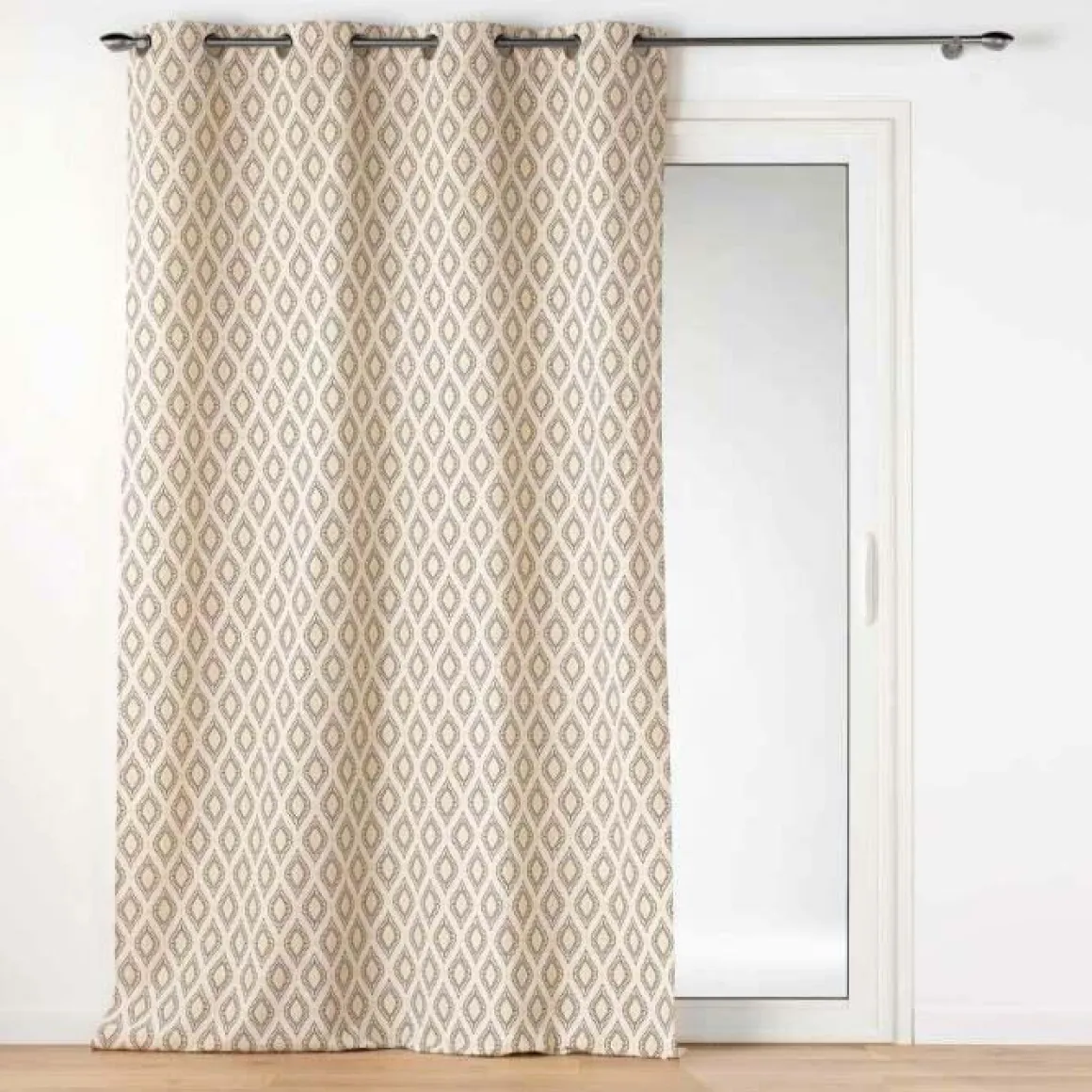 RIDEAU OEILLETS 140X240CM POLYCOTON METALLISE ORICIA