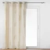 RIDEAU OEILLETS 140X240CM POLYCOTON LIN APPLIQUE METAL VENUS