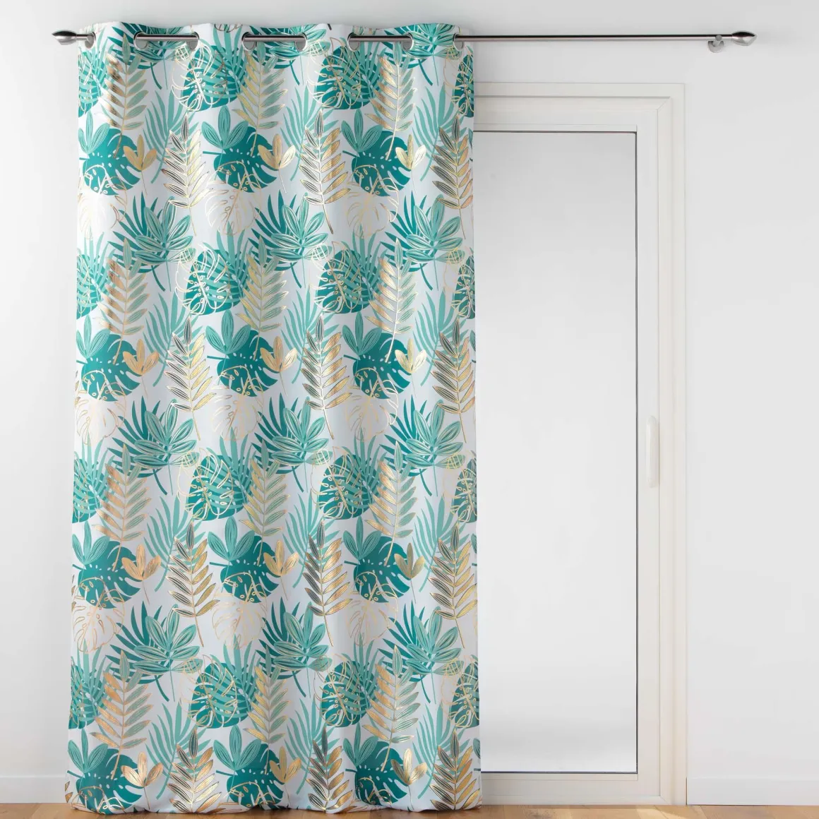 RIDEAU OEILLETS 140X260CM POLYESTER ORNELLA EMERAUDE