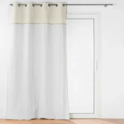 RIDEAU OEILLETS 140X240CM UNI ET JUTE JANARA NATUREL